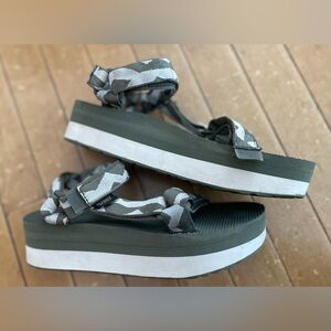 Teva camo platform sandals